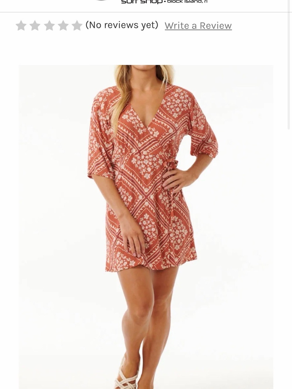 Rip Curl Rust-Red Floral Wrap Dress